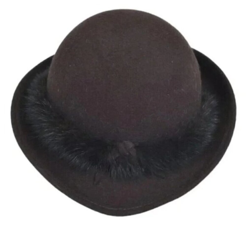 Vintage Lancaster Wool Hat Brown Fedora Brimmed Felt Hat